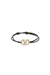 VALENTINO GARAVANI VALENTINO GARAVANI VLOGO SIGNATURE CORD BRACELET WITH CRYSTALS WOMEN