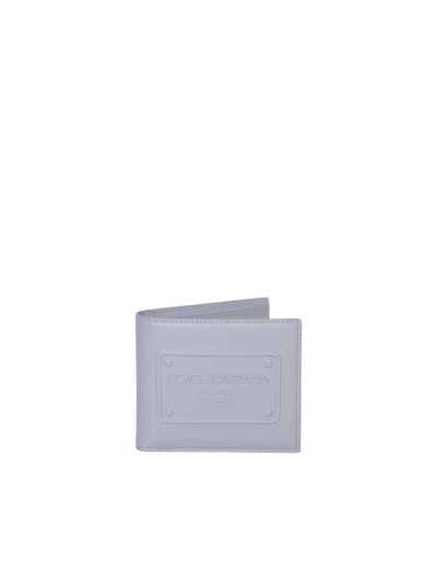 Dolce & Gabbana Logo Embossed Bifold Wallet In Grey