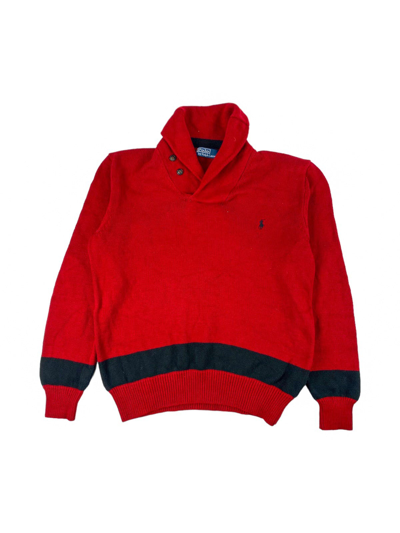 Pre-owned Polo Ralph Lauren T Knit Sweaters 90 S Size Medium In Black Red