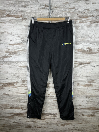Pre-owned Reebok X Vintage Mens Vintage Reebok Nylon Pants Drill Sweatpants Y2k In Black