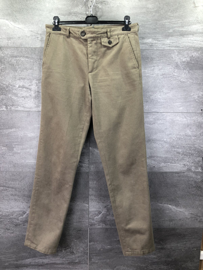Pre-owned Oliver Spencer Mens  Fishtail Cotton Trousers Pants Army (size 32)