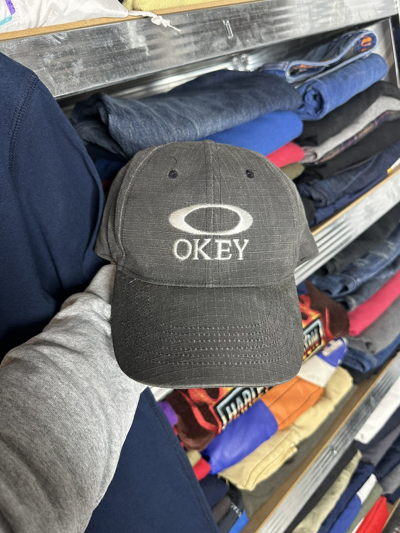 Pre-owned Humor X Vintage 00s Vintage Washed Okey Humour Cap Hat (oakley Funny) In Washed Black