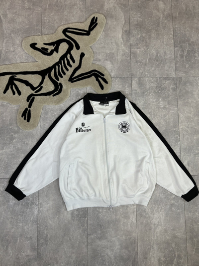 Pre-owned Soccer Jersey X Vintage Mens Vintage Deutscher Fussball Bund Track Jacket Olympic In White