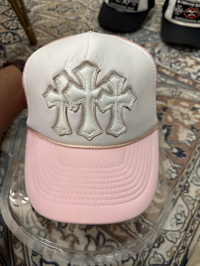 Pre-owned Chrome Hearts Hat / Cap Triple Cemetery In Pink