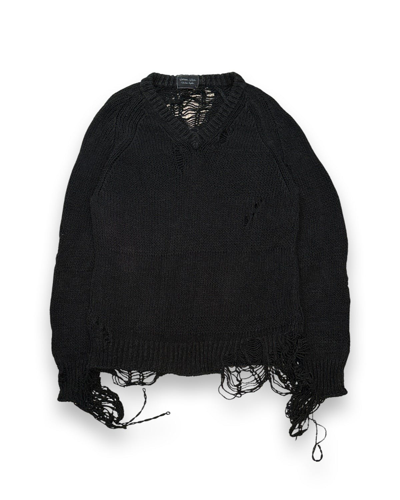 Pre-owned Number N Ine Number (n)ine Ssaw2003 Touch Me I'm Sick Distressed Knit In Black