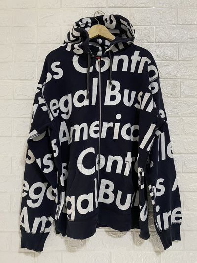 Pre-owned Supreme Illegal Business Controls America Ss 07 Hoodie In Black