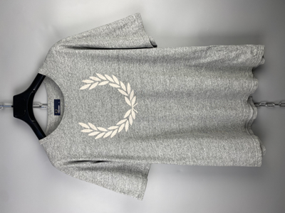 Pre-owned Fred Perry Big Logo T Shirt Ter In Grey