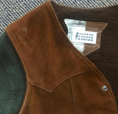 Pre-owned Maison Margiela Mens 0/10 Artisanal Wool And Suede Jacket In Rust/olive