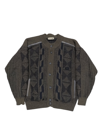 Pre-owned Archival Clothing X Cardigan 70's 80's Made In Western Germany Wool Alpacca Cardigan Bomber In Dark Green