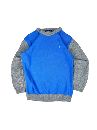 Pre-owned Polo Ralph Lauren X Vintage Ralph Laurent Double Color Sweater Made In Sri Lanka Size Xl In Blue Grey