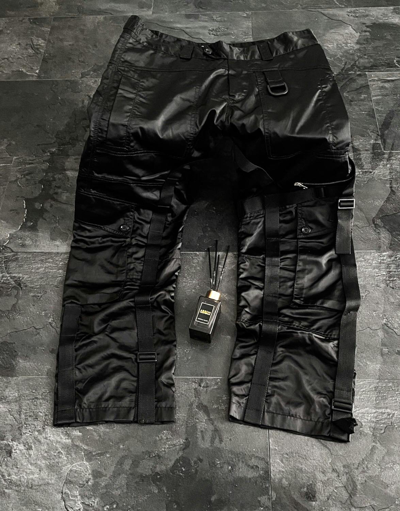 Pre-owned Archival Clothing Dolce And Gabbana Nylon Bondage Cargo Trousers - Aw03 In Black
