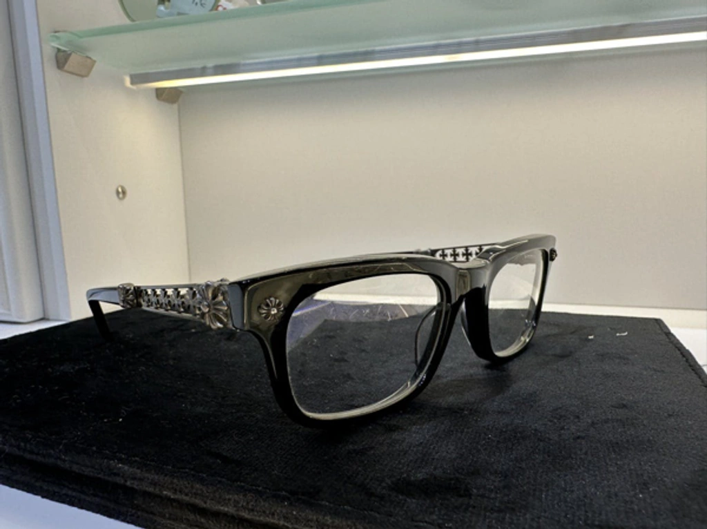 Pre-owned Chrome Hearts Instabone Ii Glasses In Black | ModeSens
