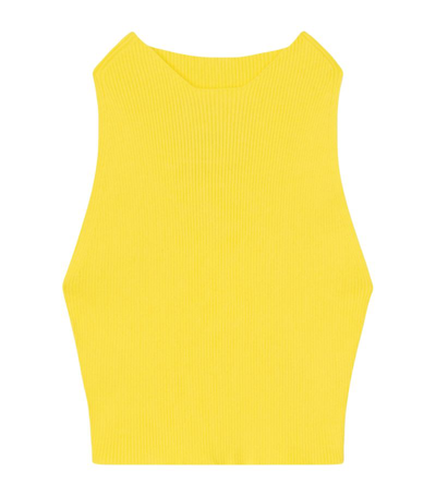 Aeron Rib-knit Crop Top In Yellow