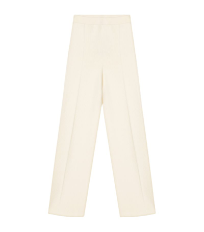 Aeron Rib-knit Straight Trousers In White