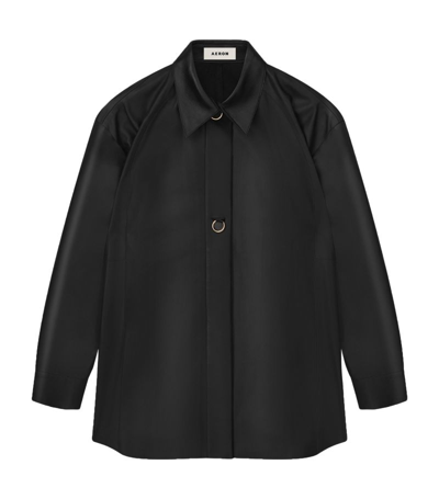 Aeron Leather Feather Shirt In Black