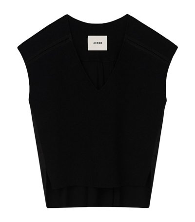 Aeron Knitted Thorne Top In Black