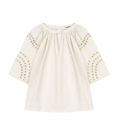 Aeron Embroidered Pyle Top In Neutrals
