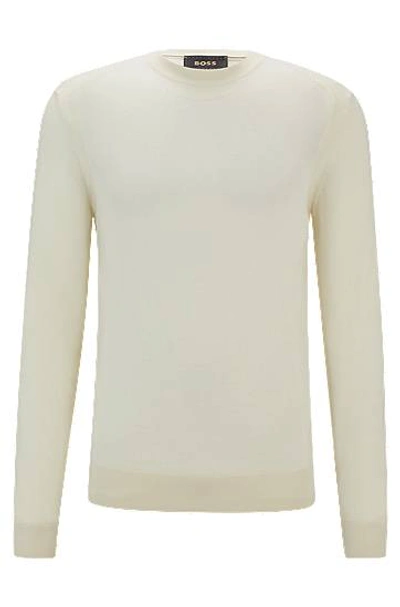 Hugo Boss Regular-fit Sweater In Wool, Silk And Cashmere In Blue