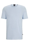 Hugo Boss Regular-fit T-shirt In Linen In Blue