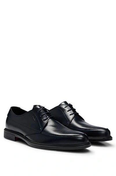 Hugo Derby Shoes In Nappa Leather With Embossed Logo In Black