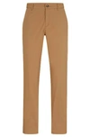 Hugo Boss Slim-fit Trousers In Stretch Cotton In Neturals