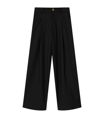 Aeron Satin Wellen Tailored Trousers In Black