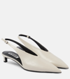 Jil Sander Pointed-toe Leather Slingback Pumps In Beige