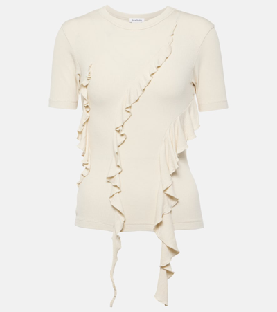 Acne Studios Fringed Top In Beige