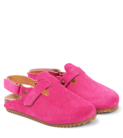 Pèpè Kids' Scamosciato Suede Sandals In Pink