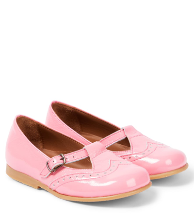 Pèpè Kids' Nappalak Patent Leather Sandals In Pink