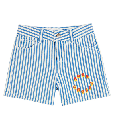 BOBO CHOSES LOGO STRIPED COTTON SHORTS