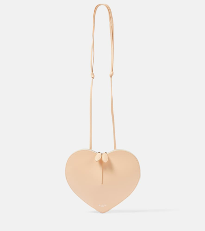 Alaïa Le Coeur Leather Shoulder Bag In Pink