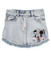 Monnalisa Embroidered-design Denim Skirt In Multicoloured