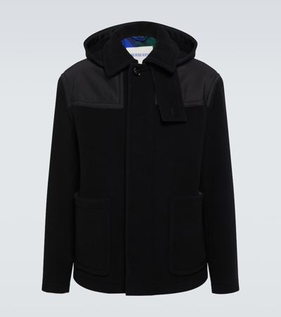 Burberry Wool Duffle Coat In Black