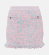 Rabanne Fringe Textured Sweater Miniskirt In Pink