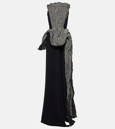 Maticevski Ozone Gown With Pleated Drape Detail In Black