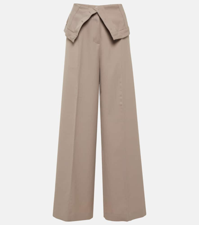 Acne Studios Mid-rise Wide-leg Pants In Cold Beige
