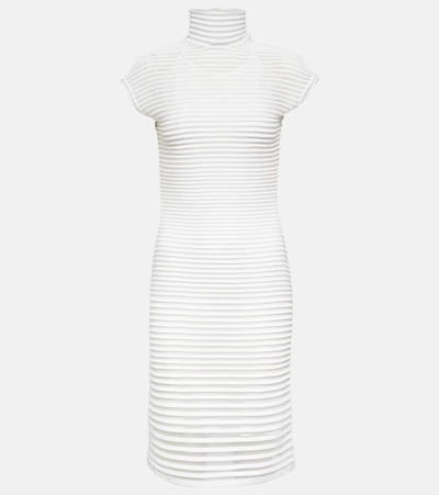 Alaïa Striped Minidress In White