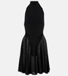 ALAÏA ALAÏA JERSEY AND MESH MINIDRESS