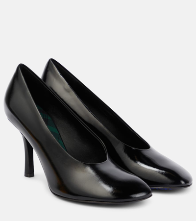 Burberry 85 Leather Pumps In Black