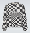 Erl Checked Crew-neck Sweatshirt With Rib Hem In White