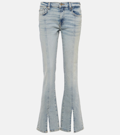 7 For All Mankind Bootcut Tailorless Mid-rise Jeans In Blue