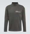 Erl Brushed Cotton Mock-neck Sweatshirt With Contrasting Print In Multicoloured
