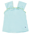 Bobo Choses Gingham Cotton And Linen Top In Multicoloured