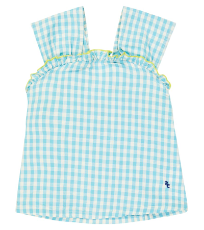 Bobo Choses Kids' Gingham Cotton And Linen Top In Multicoloured