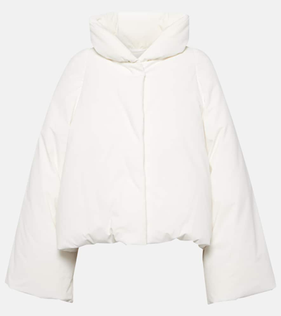 Fforme Nola Cropped Hooded Shell Down Jacket In White