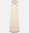 Jil Sander Knit Cotton Maxi Dress In Porcelain