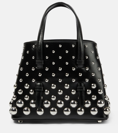 Alaïa Mina 20 Embellished Leather Tote Bag In Black