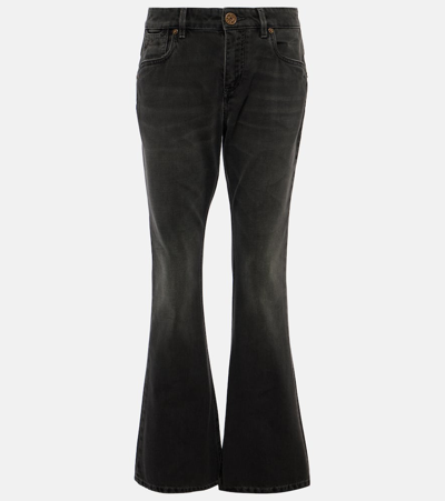 Balmain Western Low-rise Bootcut Jeans In Black