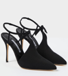 Manolo Blahnik Black Horna 105 Silk Pumps In Black